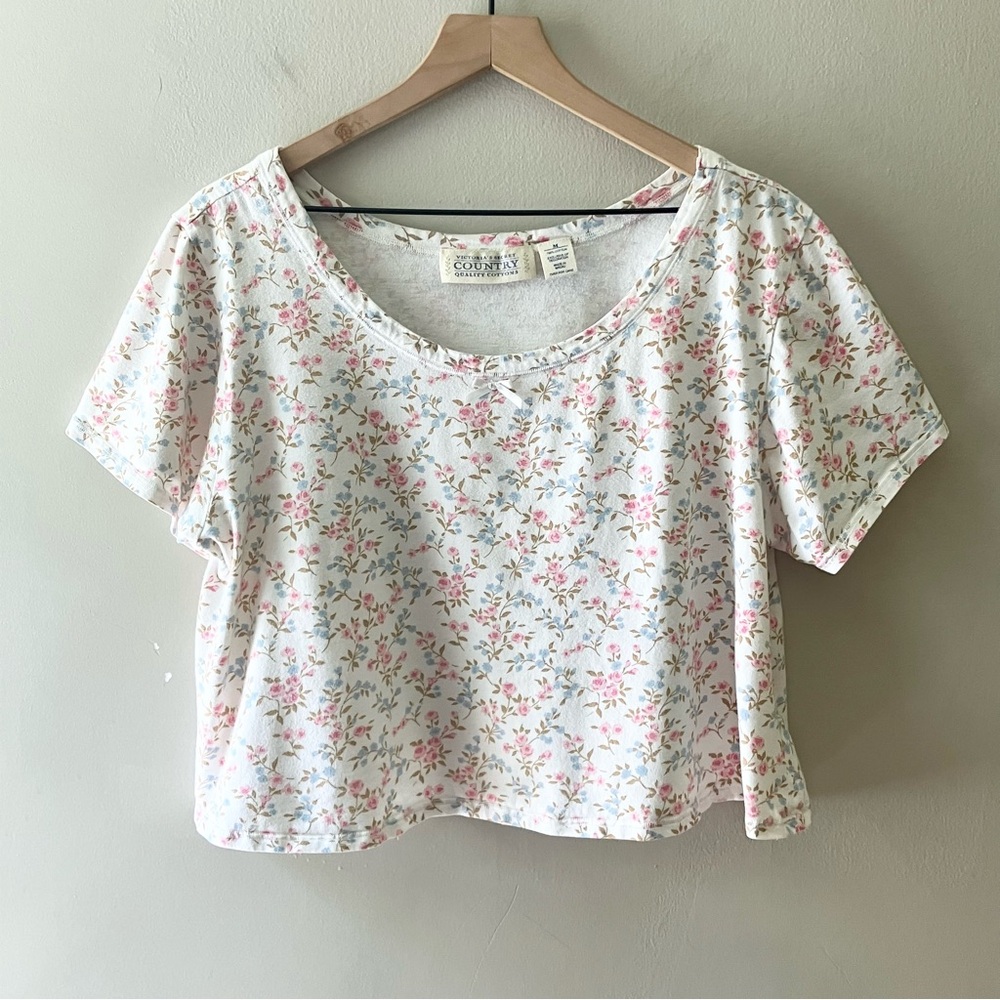 VICTORIA’S SECRET Country Rose Floral Cropped Night Shirt